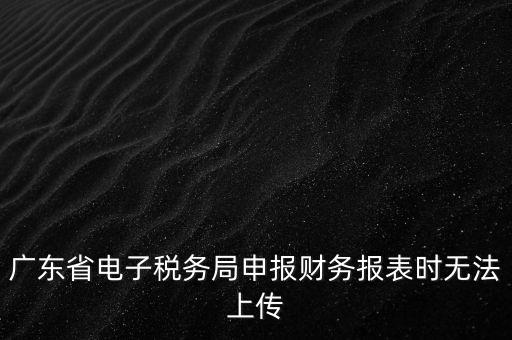 廣東省電子稅務(wù)局申報財(cái)務(wù)報表時無法上傳