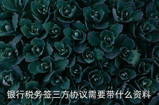 銀稅協(xié)議需要什么證件，銀行稅務(wù)簽三方協(xié)議需要帶什么資料
