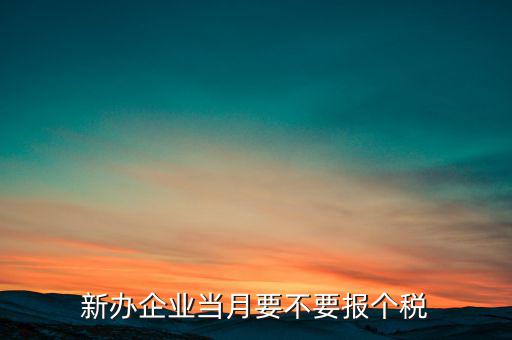新開的公司需要什么時(shí)候報(bào)個(gè)稅，新辦企業(yè)當(dāng)月要不要報(bào)個(gè)稅