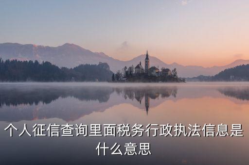 稅務負面清單指什么，個人征信查詢里面稅務行政執(zhí)法信息是什么意思