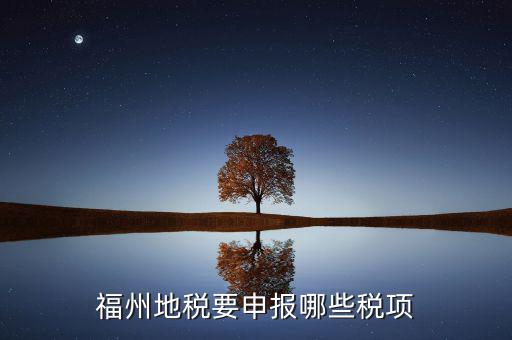 福建省地稅繳納什么稅，福州地稅要申報哪些稅項