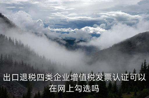 什么是出口四類企業(yè)，出口退稅四類企業(yè)增值稅發(fā)票認(rèn)證可以在網(wǎng)上勾選嗎