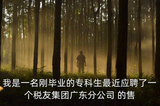我是一名剛畢業(yè)的?？粕罱鼞噶艘粋€稅友集團廣東分公司 的售