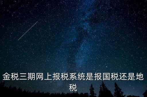 用金稅三期軟件報(bào)什么稅，金稅三期網(wǎng)上報(bào)稅系統(tǒng)是報(bào)國稅還是地稅