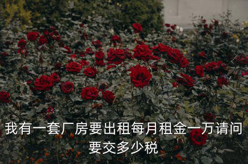 個(gè)人租廠房要交什么稅，我有一套廠房要出租每月租金一萬請問要交多少稅