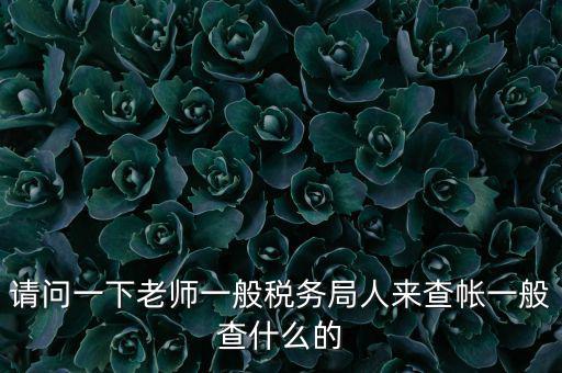 稅局查賬戶查什么，請(qǐng)問(wèn)一下老師一般稅務(wù)局人來(lái)查帳一般查什么的