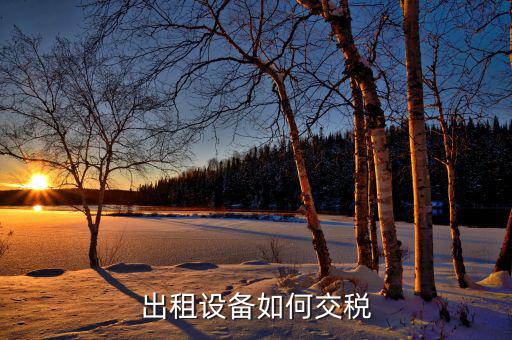 出租閑置設(shè)備應(yīng)繳納什么稅，設(shè)備租賃交什么稅