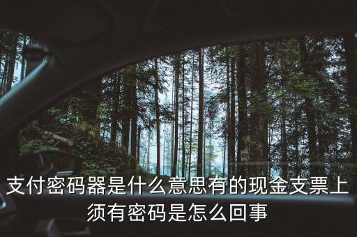 發(fā)票密碼器是什么，支票密碼器是什么啊