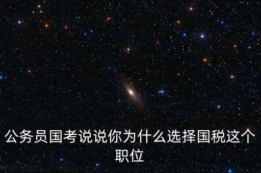 公務(wù)員國(guó)考說(shuō)說(shuō)你為什么選擇國(guó)稅這個(gè)職位