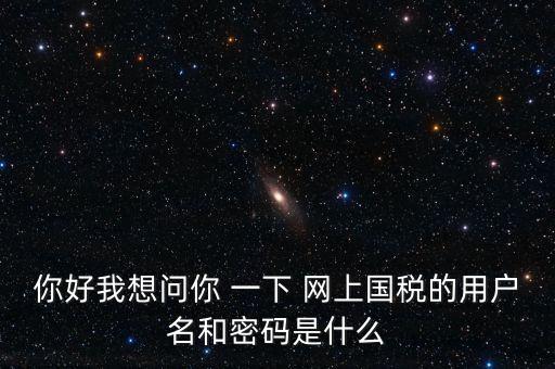 什么是電子稅務(wù)局密碼，你好我想問(wèn)你 一下 網(wǎng)上國(guó)稅的用戶名和密碼是什么