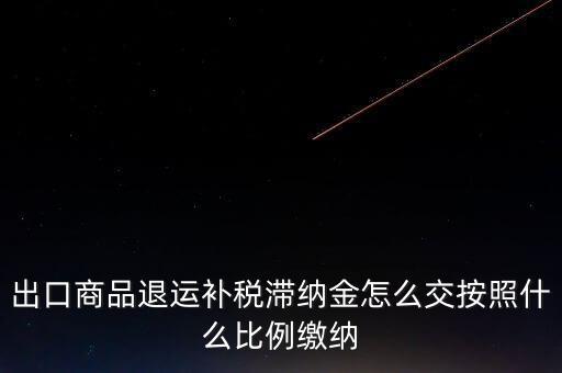 什么是退運(yùn)補(bǔ)稅，出口商品退運(yùn)補(bǔ)稅滯納金怎么交按照什么比例繳納