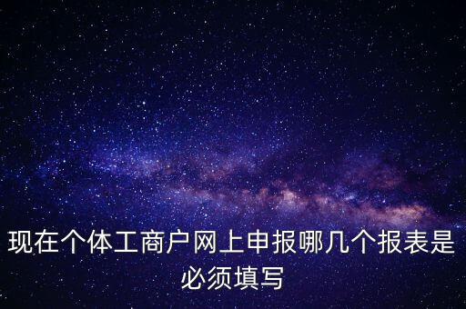 現(xiàn)在個(gè)體工商戶(hù)網(wǎng)上申報(bào)哪幾個(gè)報(bào)表是必須填寫(xiě)