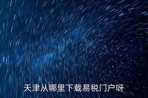 天津市地稅需下載什么地方，天津從哪里下載易稅門戶呀