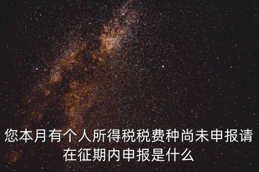 您本月有個(gè)人所得稅稅費(fèi)種尚未申報(bào)請?jiān)谡髌趦?nèi)申報(bào)是什么