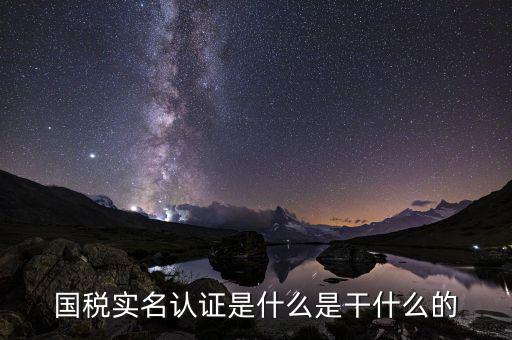 國稅實名認(rèn)證是什么是干什么的