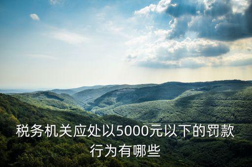 稅務(wù)局行為罰款是什么，稅務(wù)機關(guān)應(yīng)處以5000元以下的罰款行為有哪些
