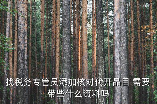 找稅務專管員添加核對代開品目 需要帶些什么資料嗎