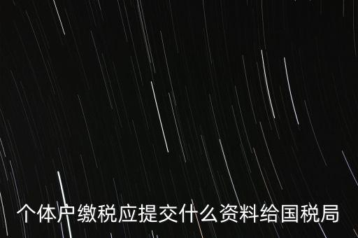 個體戶報(bào)稅都報(bào)什么資料，個體戶繳稅應(yīng)提交什么資料給國稅局