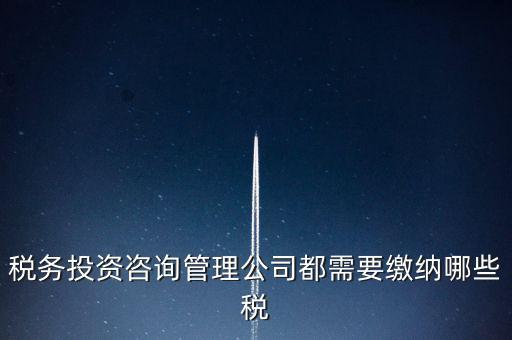 咨詢公司按什么納稅，稅務(wù)投資咨詢管理公司都需要繳納哪些稅