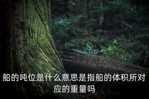 什么是車船噸位，船舶噸位是什么意思