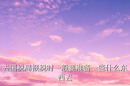 去國稅局申報需要帶什么，去地稅局和國稅局報稅需要帶哪些資料