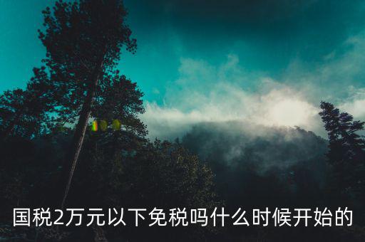 國(guó)稅2萬元以下免稅嗎什么時(shí)候開始的