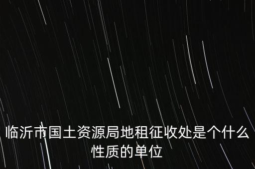 征管處是什么單位，臨沂市國土資源局地租征收處是個什么性質(zhì)的單位