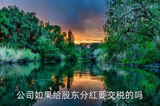 企業(yè)分紅要交什么稅，公司如果給股東分紅要交稅的嗎