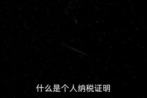 個(gè)稅完稅證明是什么，什么是個(gè)人納稅證明