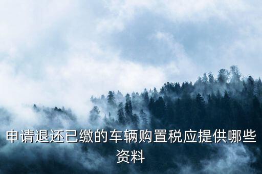 車輛退稅需要什么，現(xiàn)在購車要退什么稅