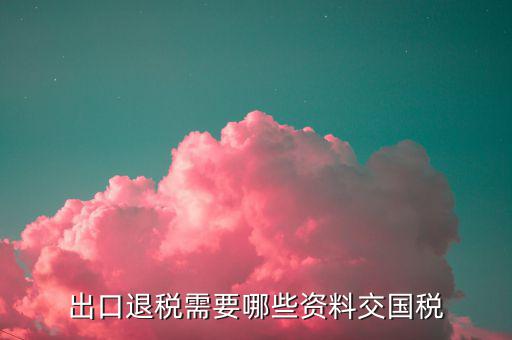2017出口退稅需要什么，出口退稅需要哪些資料交國(guó)稅