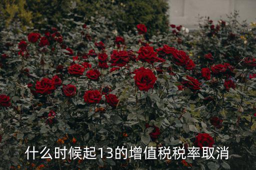 13稅率什么時候取消，什么時候起13的增值稅稅率取消