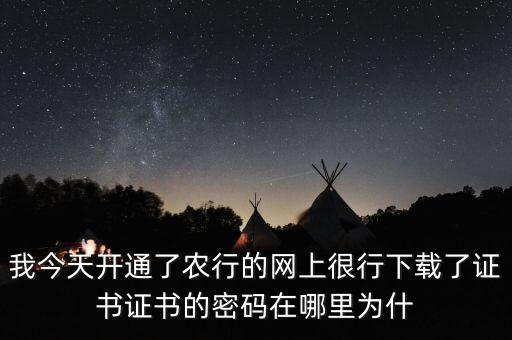 我今天開通了農行的網上很行下載了證書證書的密碼在哪里為什
