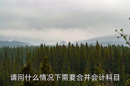 請問什么情況下需要合并會(huì)計(jì)科目