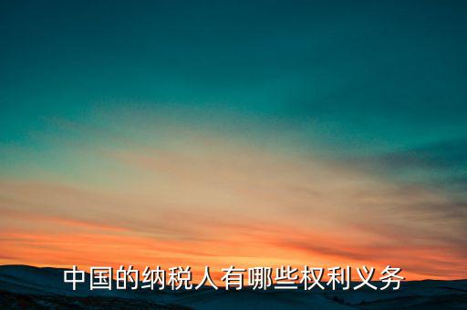 納稅人都有什么權(quán)利，中國的納稅人有哪些權(quán)利義務(wù)