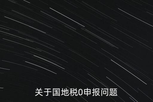 關(guān)于國(guó)地稅0申報(bào)問題