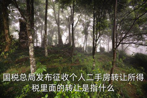 稅收轉(zhuǎn)讓是什么，國稅總局發(fā)布征收個人二手房轉(zhuǎn)讓所得稅里面的轉(zhuǎn)讓是指什么