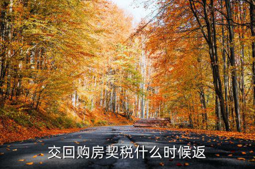 什么時候購的房可以返還契稅，購房契稅何時能退下來