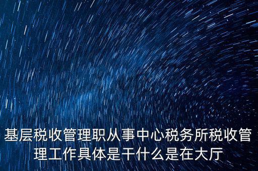 基層稅收管理職從事中心稅務所稅收管理工作具體是干什么是在大廳