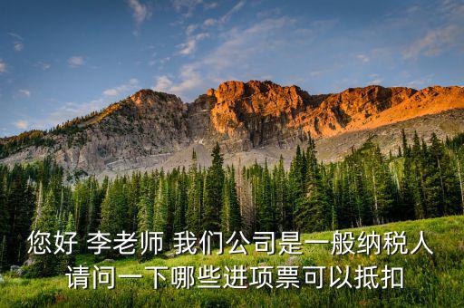 企業(yè)什么稅可以抵扣進(jìn)項(xiàng)稅，您好 李老師 我們公司是一般納稅人 請(qǐng)問一下哪些進(jìn)項(xiàng)票可以抵扣
