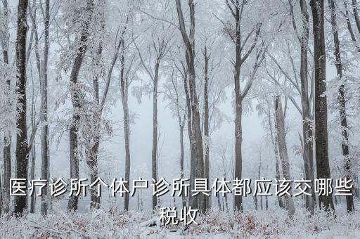 醫(yī)健護航都交什么稅，醫(yī)療診所個體戶診所具體都應(yīng)該交哪些稅收