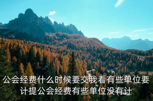 公會經(jīng)費(fèi)什么時候要交我看有些單位要計(jì)提公會經(jīng)費(fèi)有些單位沒有計(jì)
