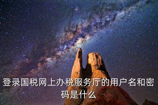 登錄國稅網上辦稅服務廳的用戶名和密碼是什么