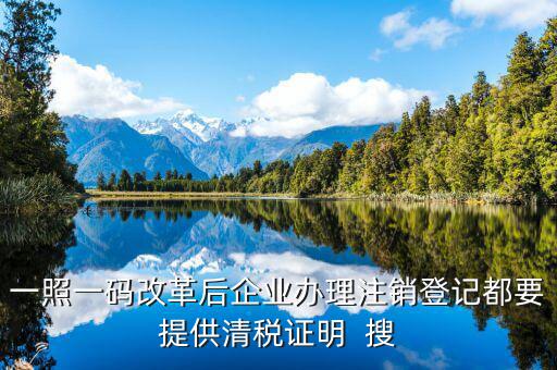 一碼一照清稅需要提交什么資料，一照一碼改革后企業(yè)辦理注銷登記都要提供清稅證明  搜