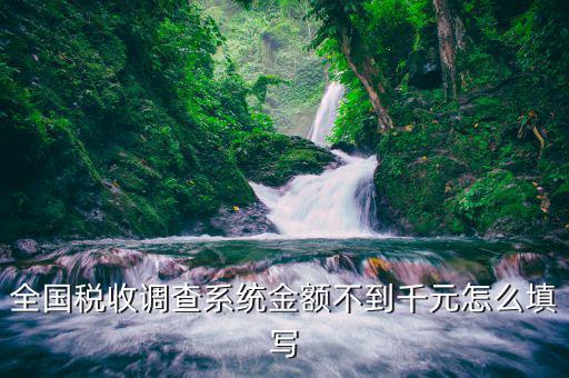 為什么全國(guó)稅收調(diào)查千元，全國(guó)稅收調(diào)查及重點(diǎn)稅源