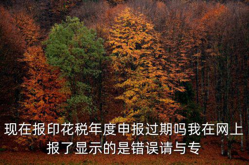 現(xiàn)在報印花稅年度申報過期嗎我在網上報了顯示的是錯誤請與專