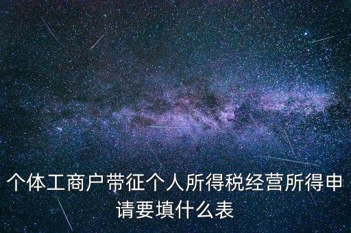 個(gè)體所得稅填什么表，個(gè)稅表怎么填