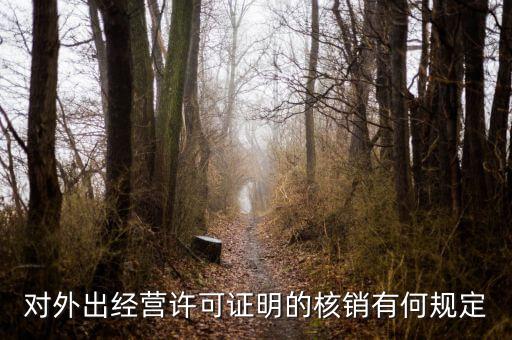 外經證核銷包括什么，對外出經營許可證明的核銷有何規(guī)定