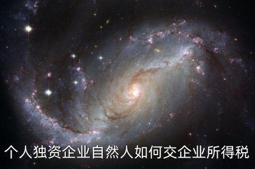自然人獨資如何交稅，個人獨資企業(yè)自然人如何交企業(yè)所得稅