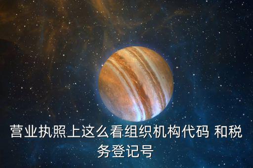 營業(yè)執(zhí)照上這么看組織機構代碼 和稅務登記號